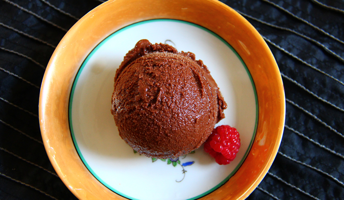 Double chocolate sorbet without an ice cream machine